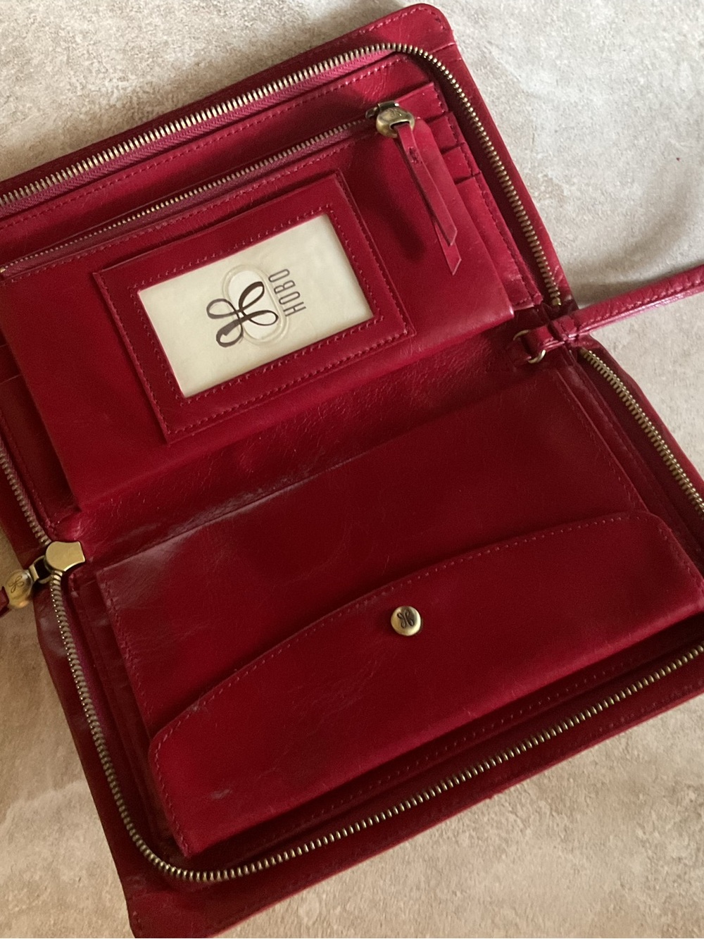 HOBO Burgundy Leather Wristlet Clutch - Picture 5 of 5